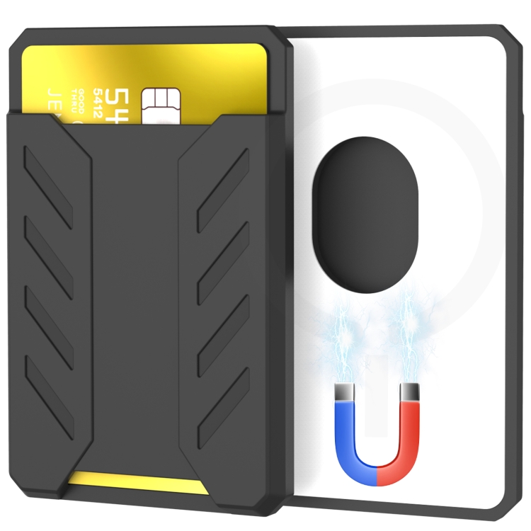 For iPhone 12 / 13 / 14 Series AhaStyle PT133-A Silicone Magnetic Card Case(Black) For iPhone 12 / 13 / 14 Series AhaStyle PT133-A Silicone Magnetic Card Case(Black)