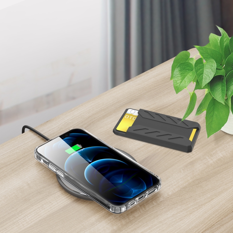 For iPhone 12 / 13 / 14 Series AhaStyle PT133-A Silicone Magnetic Card Case(Black) For iPhone 12 / 13 / 14 Series AhaStyle PT133-A Silicone Magnetic Card Case(Black)