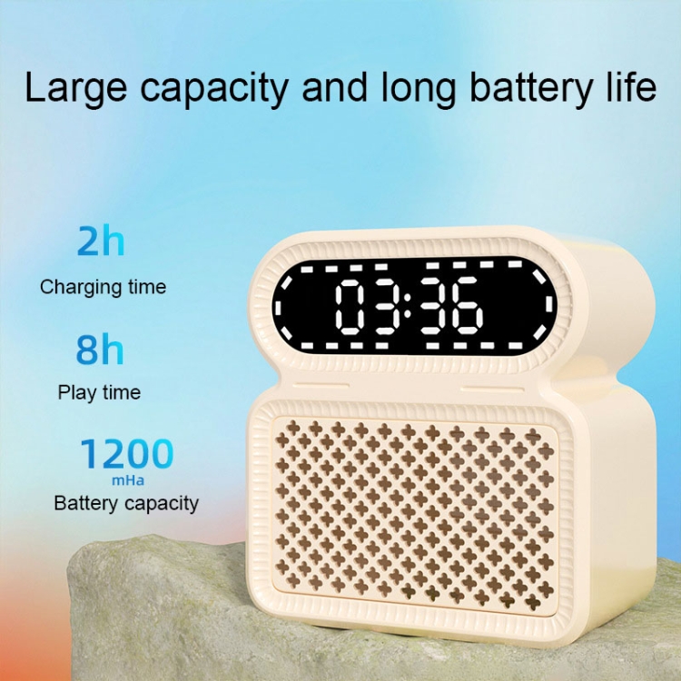 Desktop Alarm Clock Bluetooth Speaker Dual-speaker High-power Computer Audio(Light Yellow) Desktop Alarm Clock Bluetooth Speaker Dual-speaker High-power Computer Audio(Light Yellow)