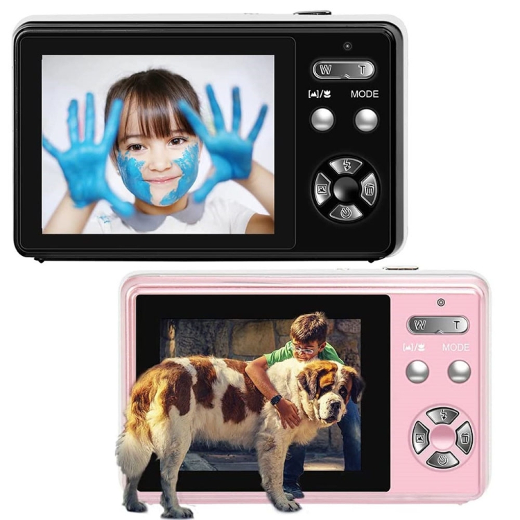 Pantalla IPS de 2,4 pulgadas Cámara digital de 48 millones de píxeles Cámara portátil macro de video con zoom digital de 16X (estándar rosa) - B1
