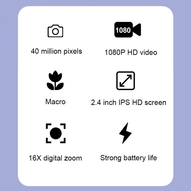 Pantalla IPS de 2,4 pulgadas Cámara digital de 48 millones de píxeles Cámara portátil macro de video con zoom digital de 16X (estándar rosa) - B3