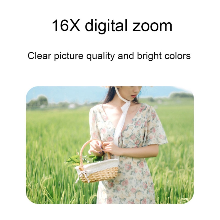 Pantalla IPS de 2,4 pulgadas Cámara digital de 48 millones de píxeles Cámara portátil macro de video con zoom digital de 16X (estándar rosa) - B5