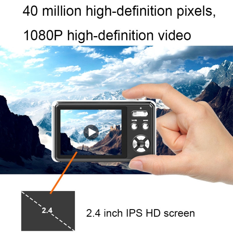 Pantalla IPS de 2,4 pulgadas Cámara digital de 48 millones de píxeles Cámara portátil macro de video con zoom digital de 16X (estándar rosa) - B7