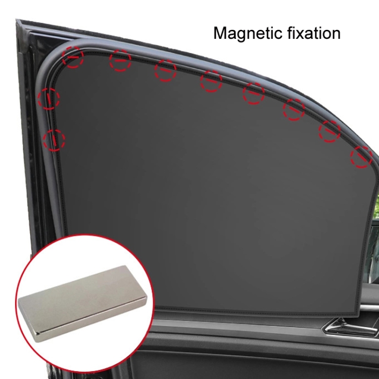 Rideaux de voiture magnétiques enduits de vinyle opaque à isolation  thermique, style : rangée arrière en argent titane.