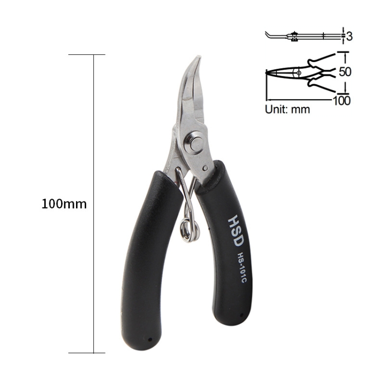 HSD HS-101C 4 inch 45 Degree Dending Mouth Mini Palm Toothless Fishing  Plier Curved Nose Plier Handmade Plier