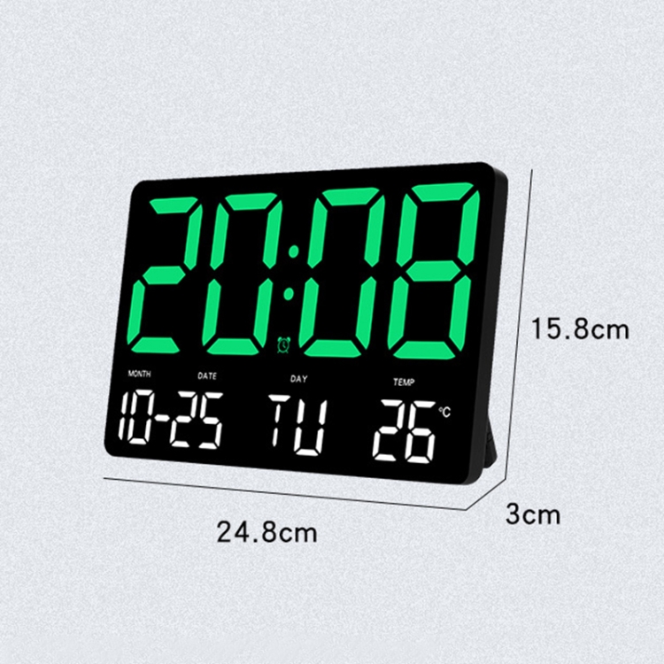 6637 Pantalla digital LED Temperatura Reloj electrónico Espejo de