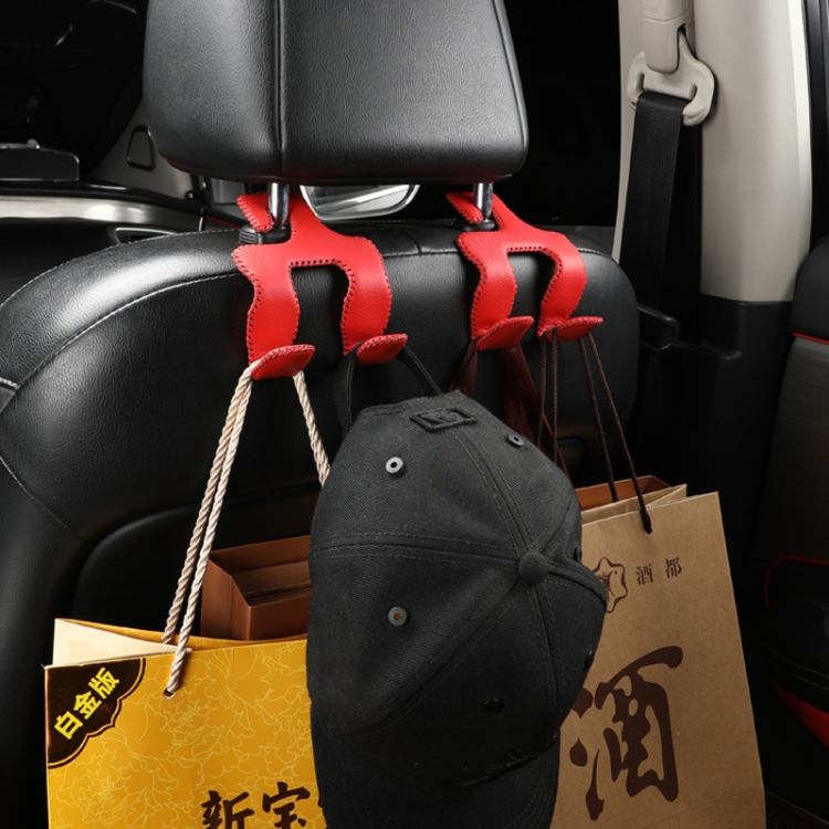 Auto-Doppelhaken-Edelstahl-hintere Kopfstützen-Handyhalterung (rot)