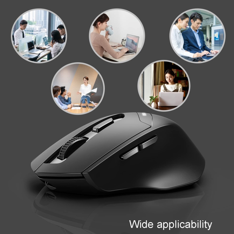 Mouse Wireless Silenzioso Energy Ricaricabile - Bluetooth E 2.4GHz Con LED E 4 Tasti