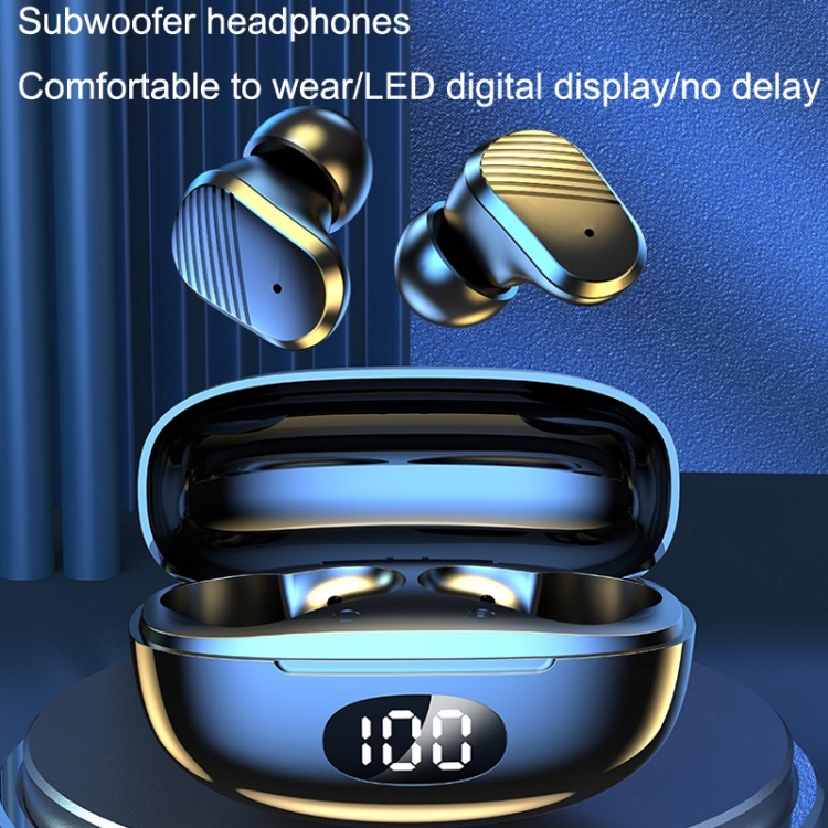 Digital Display Earphones In-Ear High Power Gaming Wireless Sports TWS Earphones(Black) Digital Display Earphones In-Ear High Power Gaming Wireless Sports TWS Earphones(Black)