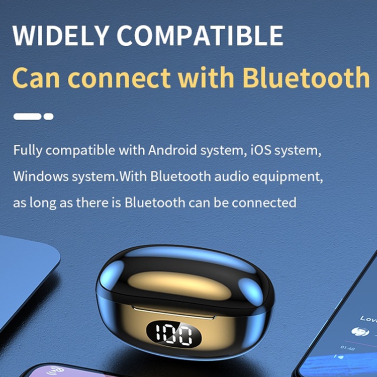 Digital Display Earphones In-Ear High Power Gaming Wireless Sports TWS Earphones(Black) Digital Display Earphones In-Ear High Power Gaming Wireless Sports TWS Earphones(Black)
