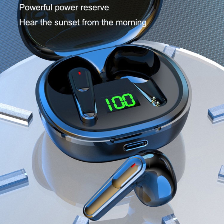 Intelligent Noise Canceling Transparent Bluetooth Headset Wireless Digital Gaming TWS Earphones(Black) Intelligent Noise Canceling Transparent Bluetooth Headset Wireless Digital Gaming TWS Earphones(Black)