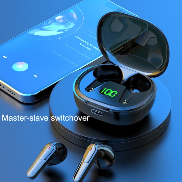 Intelligent Noise Canceling Transparent Bluetooth Headset Wireless Digital Gaming TWS Earphones(Black) Intelligent Noise Canceling Transparent Bluetooth Headset Wireless Digital Gaming TWS Earphones(Black)