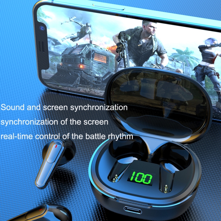 Intelligent Noise Canceling Transparent Bluetooth Headset Wireless Digital Gaming TWS Earphones(Black) Intelligent Noise Canceling Transparent Bluetooth Headset Wireless Digital Gaming TWS Earphones(Black)