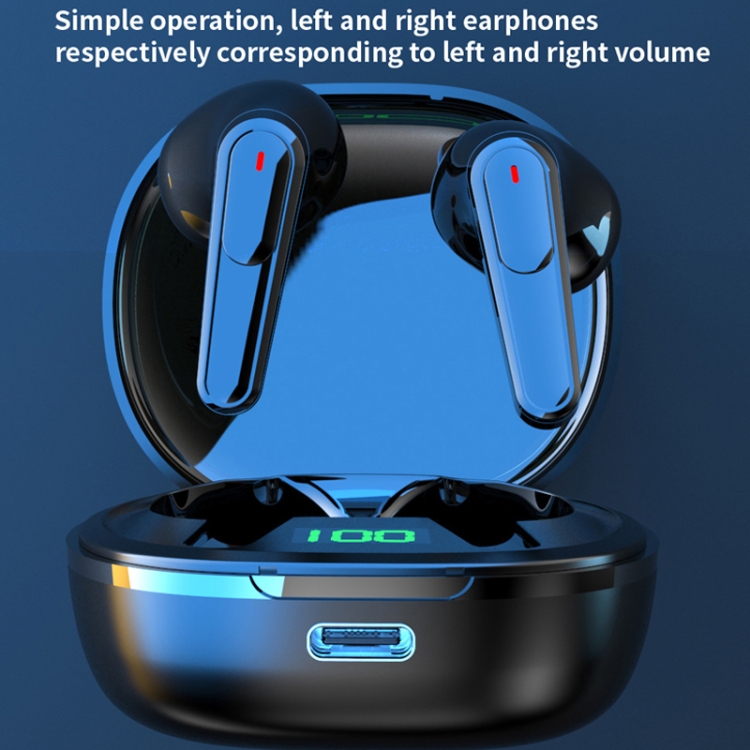 Intelligent Noise Canceling Transparent Bluetooth Headset Wireless Digital Gaming TWS Earphones(Black) Intelligent Noise Canceling Transparent Bluetooth Headset Wireless Digital Gaming TWS Earphones(Black)