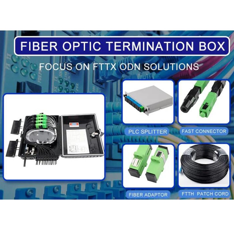 La caja de distribución FTTH con divisor de 16 PLC puede contener hasta 16 cables de bajada de suscriptores - 8
