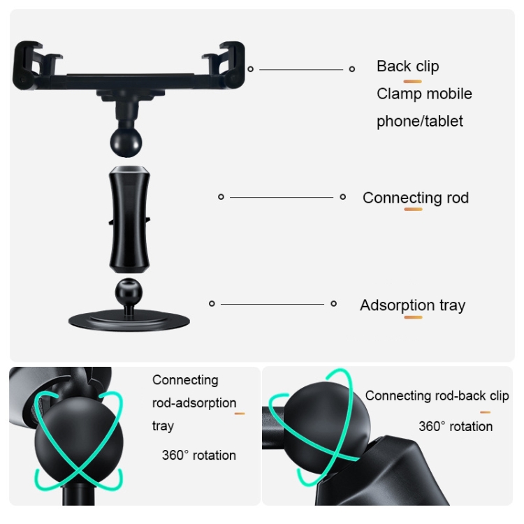 Base adhésive rotative pour support auto à ventouse