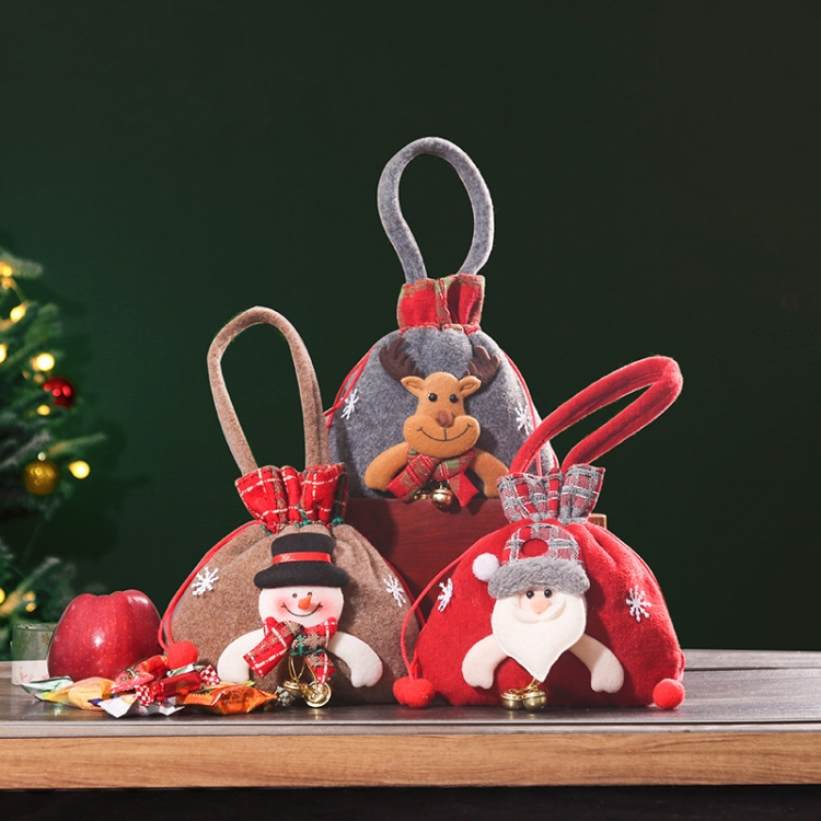 Gift Bag with Deer Design for Christmas Decorations – Apple Wrapped Candy Jar of Holiday Cheer and Creative Gift Presentation