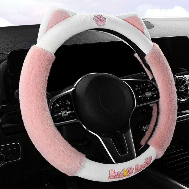 Coprivolante carino per auto caldo peluche invernale da 38 cm, colore:  ragazza rosa tipo D