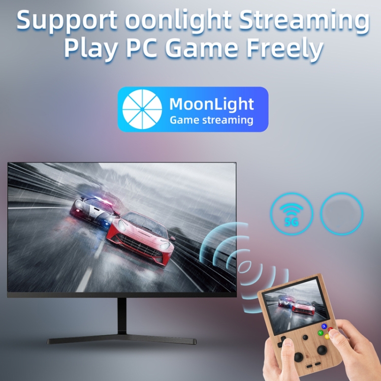 ANBERNIC  RG405V 4+128G 7000+ Games Handheld Game Console 4-Inch IPS Screen Android 12 System T618 64-Bit Game Player(Wood Grain) - B7