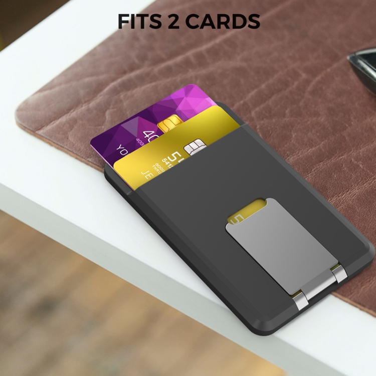 For IPhone 15 AhaStyle PT133-H Phone Magnetic Card Holder Stand Organizer Card Case(Black) For IPhone 15 AhaStyle PT133-H Phone Magnetic Card Holder Stand Organizer Card Case(Black)