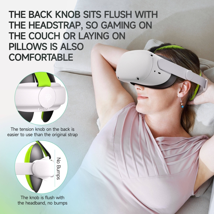 EasySMX Q20 para auriculares Oculus Quest 2 VR Correa para la cabeza ajustable con almohadillas para la cabeza adaptables (verde) - B7