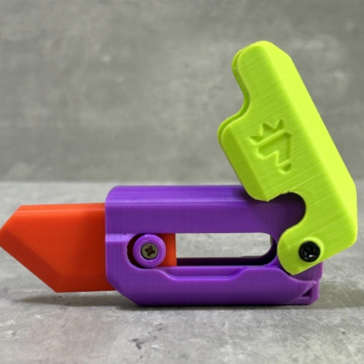 Radish Knife 3D Gravity Decompress Toy, Color Random Delivery