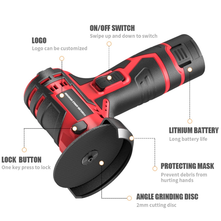 HILDA 12V 3 Inch Li-Ion Angle Grinder Home Cutting And Sanding Machine ...