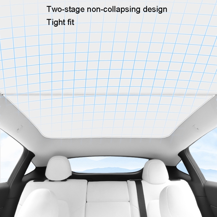 2 teile/satz Für Tesla Modell Y Eis Kristall Sonnenschirm Auto Dach Vorne  Und Hinten Schiebedach Schatten (Beige)