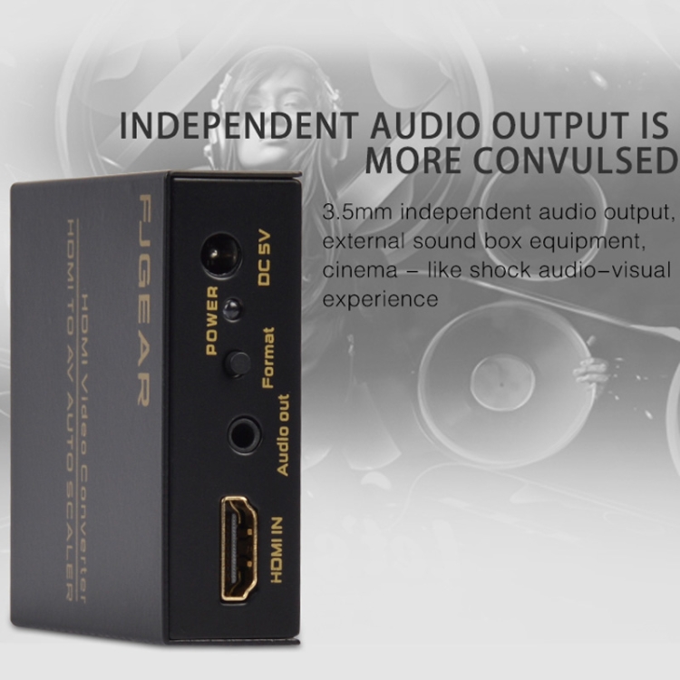 Bộ chuyển đổi HDMI sang AV FJGEAR FJ-HA1308 hỗ trợ NTSC PAL với tính năng tự động chia tỷ lệ màn hình - 6