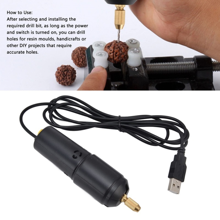 Interface USB 360 Mini perceuse électrique perceuse à colle manuelle perceuse  électrique, ensemble: perceuse + clé