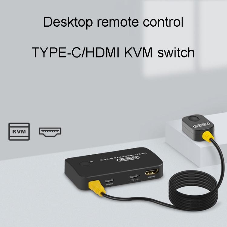 FJGEAR FJ-TYH201 Conmutador KVM tipo C / HDMI con controlador de escritorio - 8