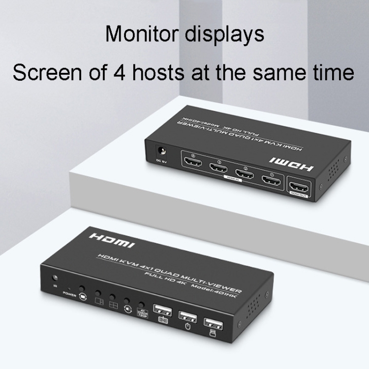 FJGEAR FJ-401HK Divisor de vídeo KVM HDMI de 4 puertos con control remoto IR - 5
