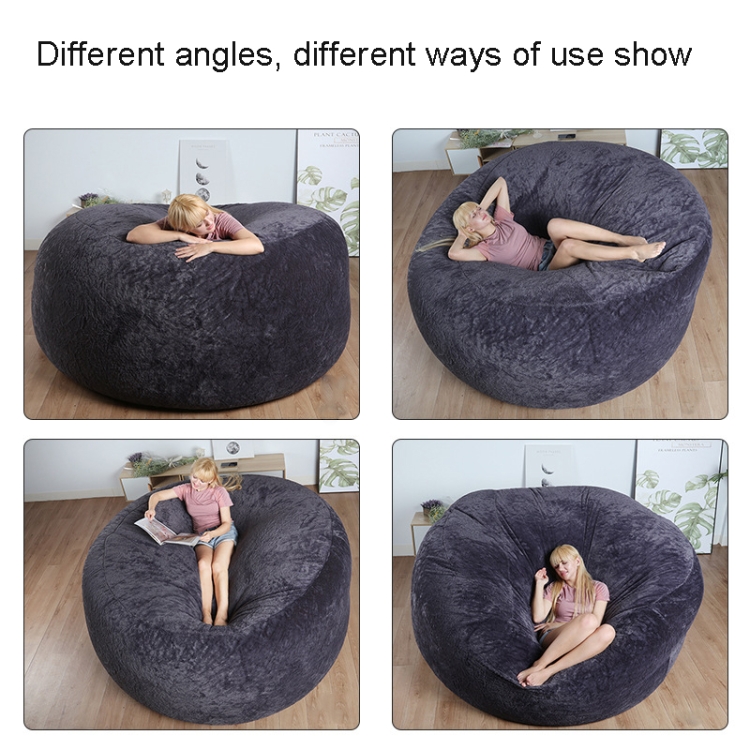180x90cm Cloth Cover Lazy Sofa Bean Bag Living Room Simple Sofa Tatami  Fabric Cover Without Filler(White)