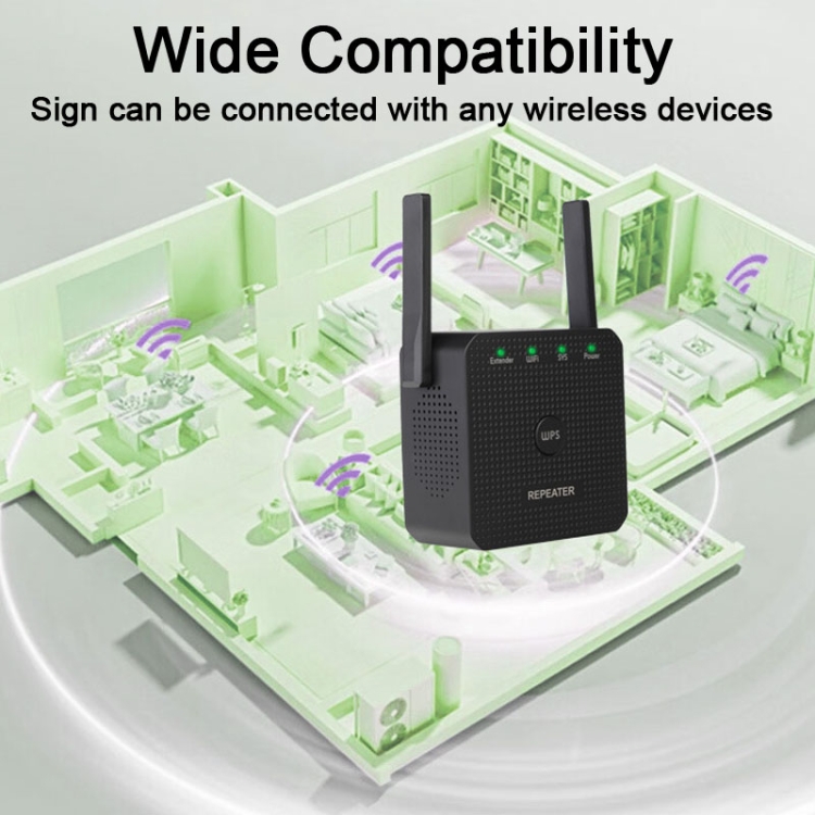 Amplificador Wifi extensor Wifi repetidor Wifi 2,4G 300M con 1 puerto LAN enchufe de la UE - B6