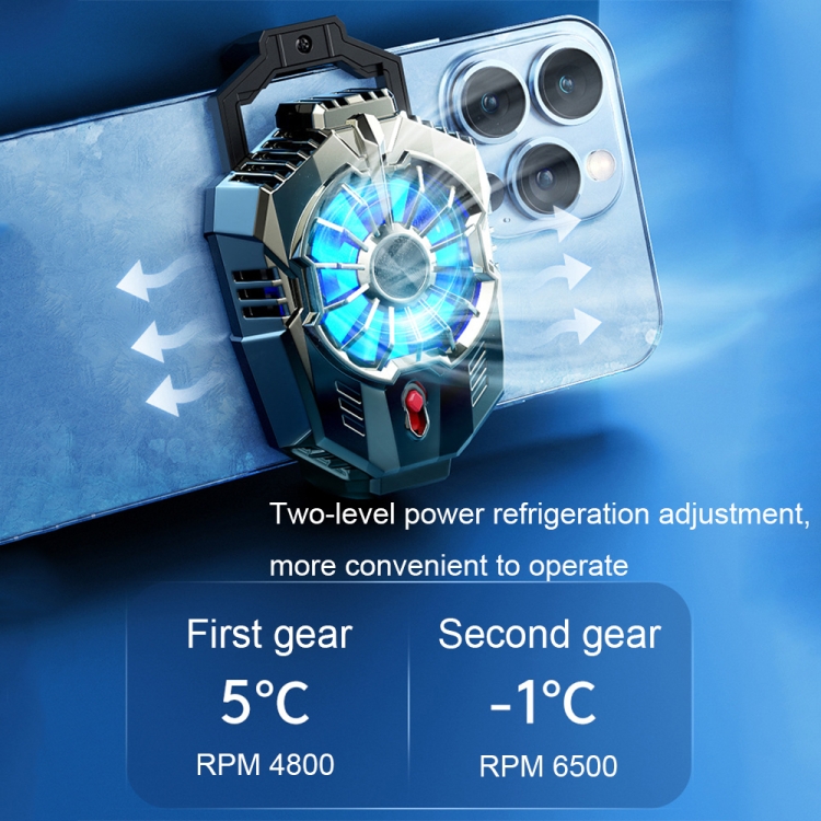 X20 Semiconductor Mobile Phone Radiator LED Light Mini Phone Cooling Fan, Color: Electroplated Mineral-color X20 Semiconductor Mobile Phone Radiator LED Light Mini Phone Cooling Fan, Color: Electroplated Mineral-color