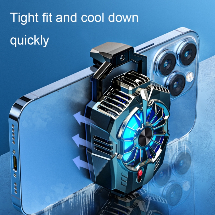 X20 Semiconductor Mobile Phone Radiator LED Light Mini Phone Cooling Fan, Color: Electroplated Mineral-color X20 Semiconductor Mobile Phone Radiator LED Light Mini Phone Cooling Fan, Color: Electroplated Mineral-color