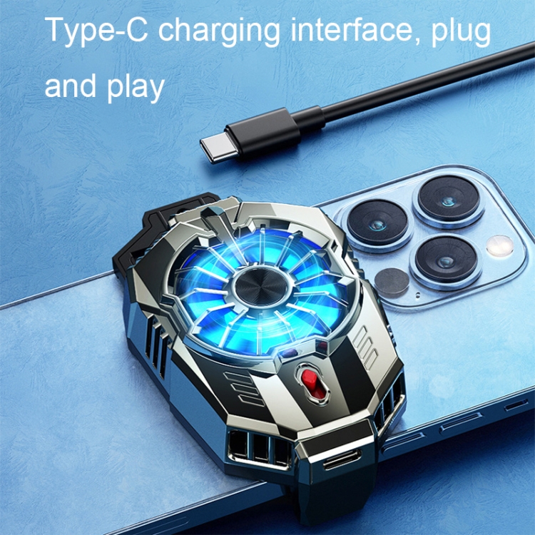 X20 Semiconductor Mobile Phone Radiator LED Light Mini Phone Cooling Fan, Color: Electroplated Mineral-color X20 Semiconductor Mobile Phone Radiator LED Light Mini Phone Cooling Fan, Color: Electroplated Mineral-color