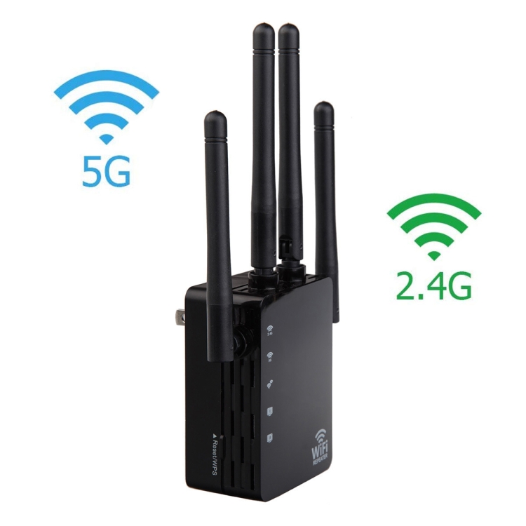 Repetidor WiFi extensor de rango WiFi 5G/2,4G 1200Mbps con 2 puertos Ethernet enchufe estadounidense blanco - B1