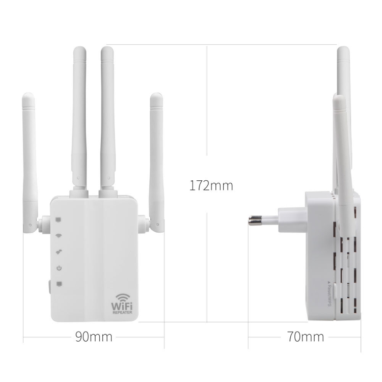 Repetidor WiFi extensor de rango WiFi 5G/2,4G 1200Mbps con 2 puertos Ethernet enchufe estadounidense blanco - B2