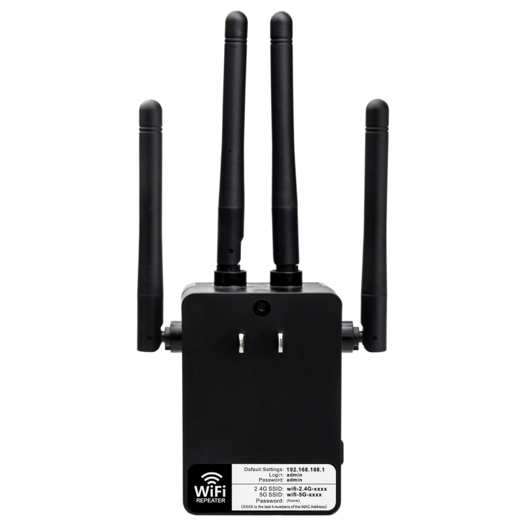 Repetidor WiFi extensor de rango WiFi 5G/2,4G 1200Mbps con 2 puertos Ethernet enchufe estadounidense blanco - B3