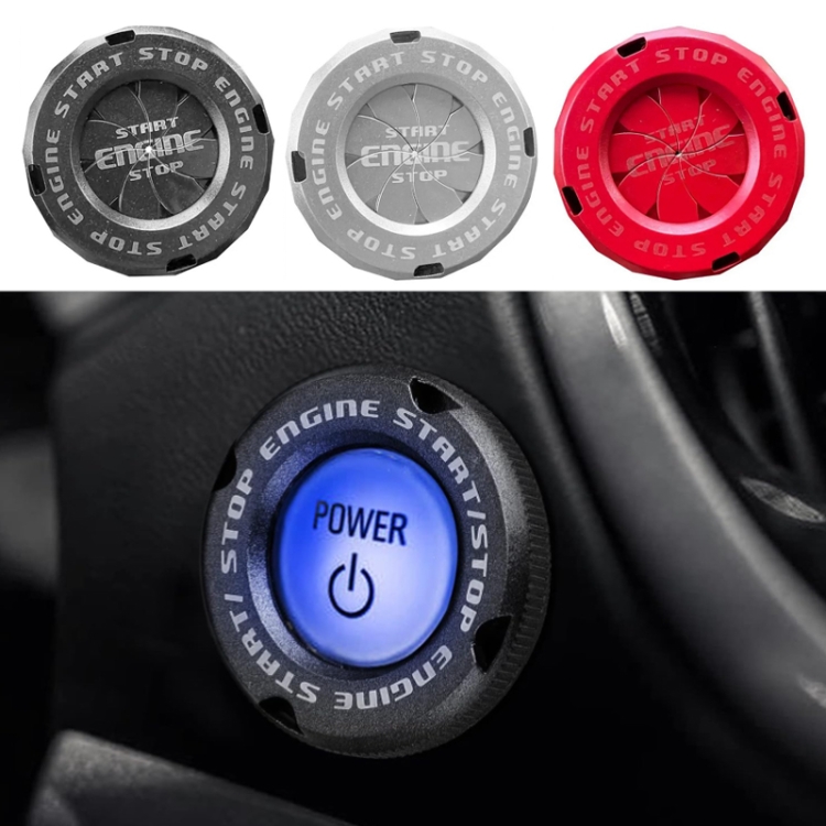 Car Moto Engine Start Stop Button Cover Ignition Switch Rotatable