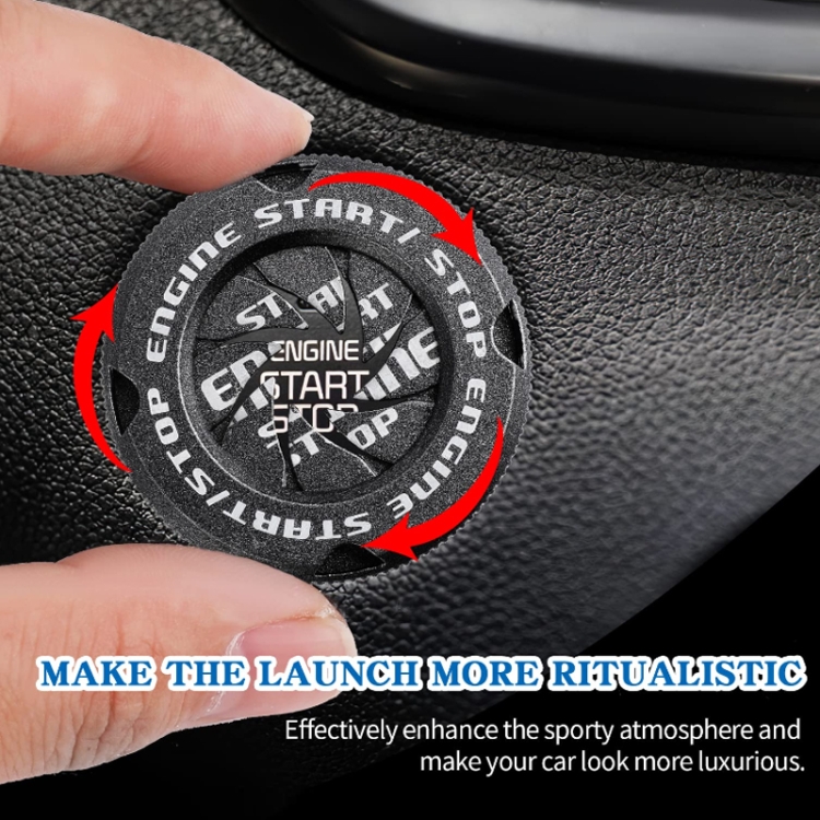 Auto Motorrad Ein-Knopf-Startknopf Zündschalter Rotierende Schutzhülle  (Silber)
