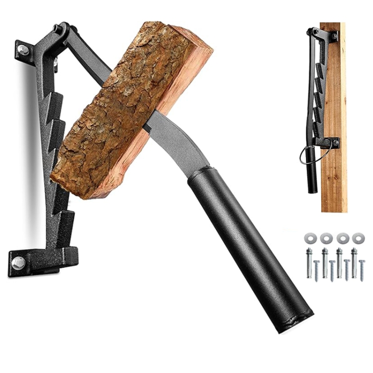 Cortador de leña manual montado en la pared, cortador de leña de acero con  alto contenido de carbono, especificaciones: con juego de mango largo