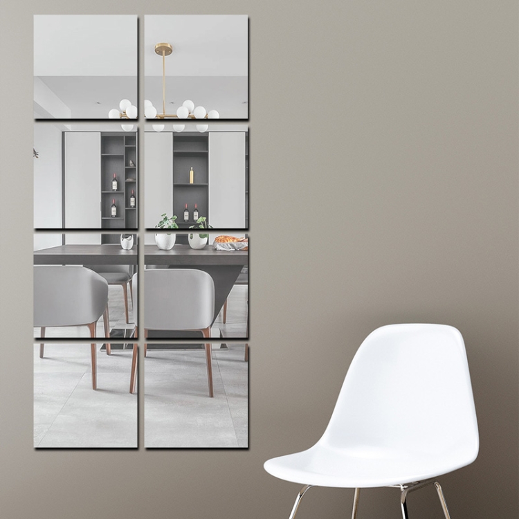 5 cm x 5 cm Acryl-Spiegel, quadratisch, Stereo-Wandaufkleber, selbstklebend,  dekorativ, weicher Spiegel, rechtwinkliges Modell (Gold)
