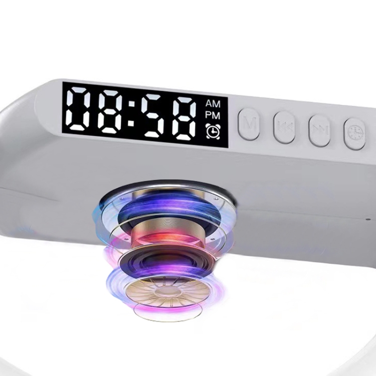 G63 4-In-1  G Shape Bluetooth Speaker With RGB Light Clock Sunrise Wake-Up Light