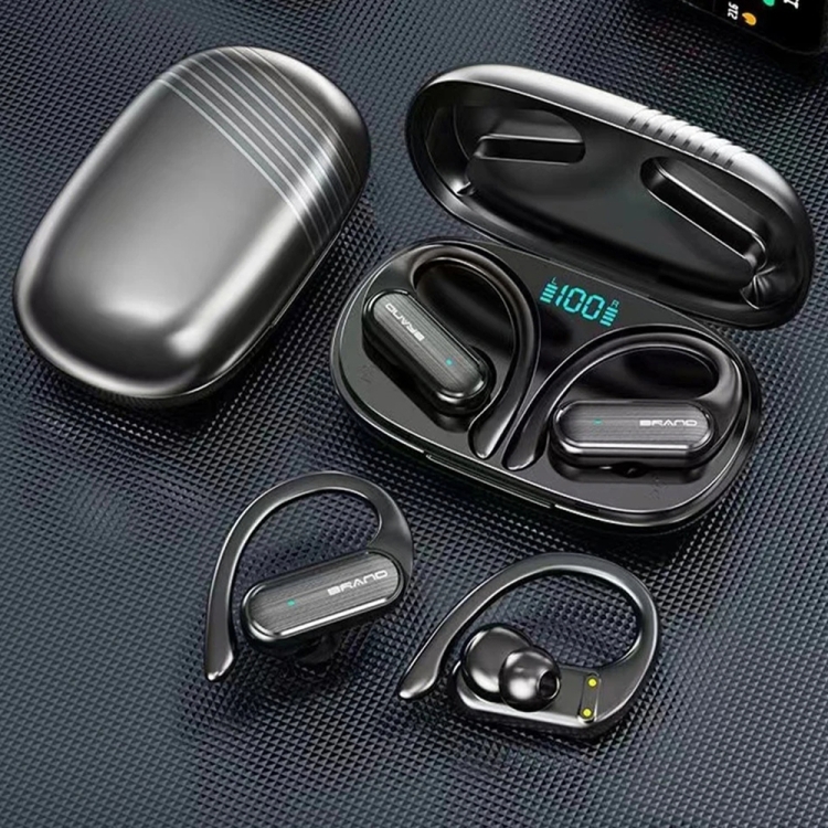 TWS Ear-mounted Sports Waterproof LED Digital Display Wireless Bluetooth Earphones(Black) TWS Ear-mounted Sports Waterproof LED Digital Display Wireless Bluetooth Earphones(Black)