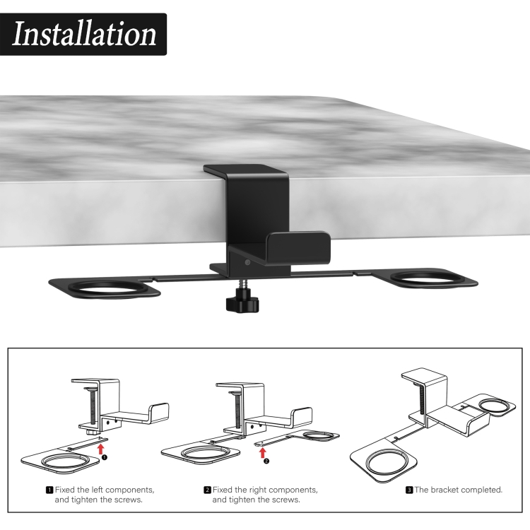 Para Meta Quest 2/3/Pro Soporte lateral de mesa Soporte de almacenamiento VR de aleación de aluminio (negro) - B4
