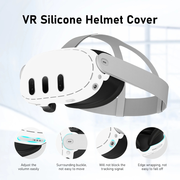 Para Meta Quest 3 Funda protectora para casco Carcasa antirrayas y a prueba de sudor Accesorio VR (gris claro) - B3