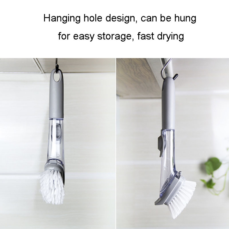 Kitchen Long Handle Automatic Liquid Filling Non-Stick Pan Scrubber Brush Cleaning Brush, Style: Brush - B3