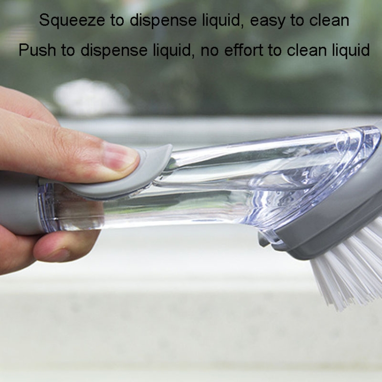 Kitchen Long Handle Automatic Liquid Filling Non-Stick Pan Scrubber Brush Cleaning Brush, Style: Brush - B5